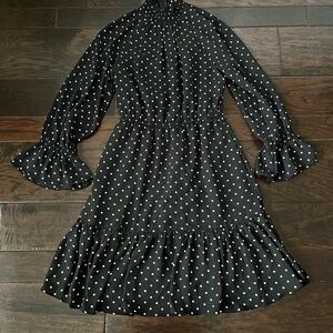 Donna Morgan Black Polka Dot dress, Size 0